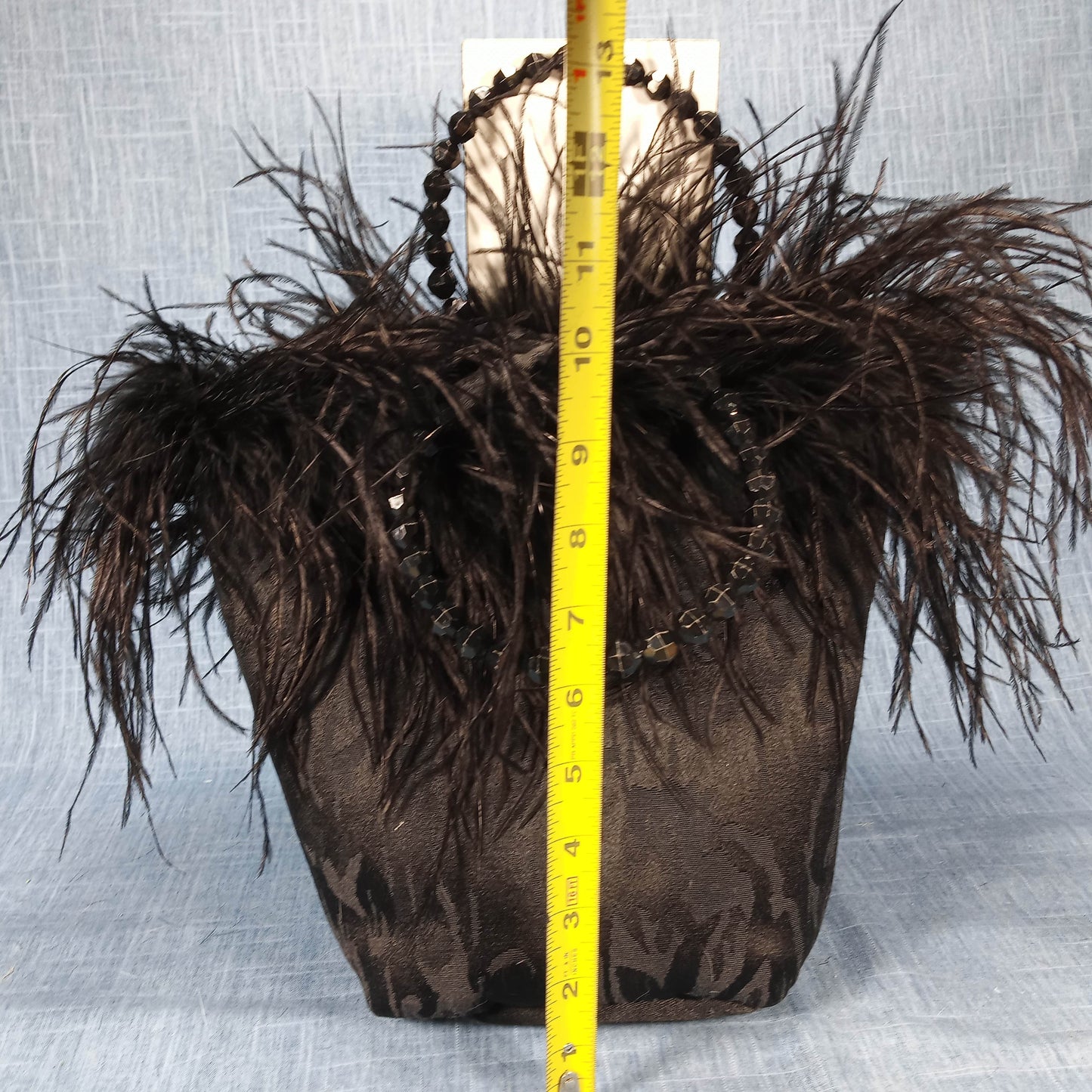 1960's Black Brocade Maribu Trimmed Purse