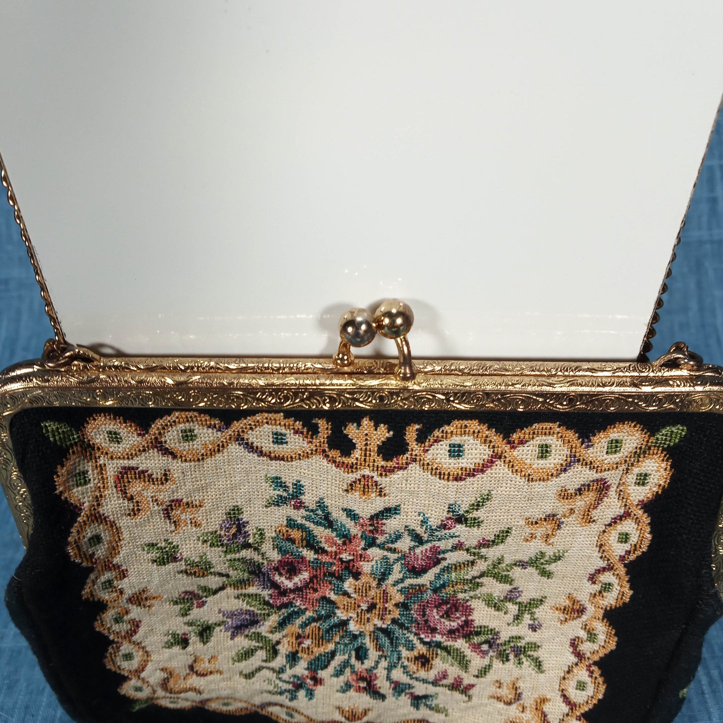 1950's Tapestry Etched Evening Bag by Joseph Magnin
