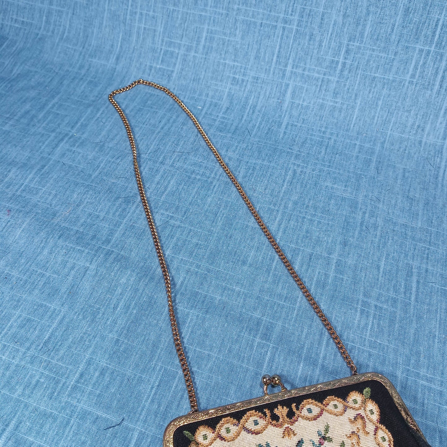 1950's Tapestry Etched Evening Bag by Joseph Magnin