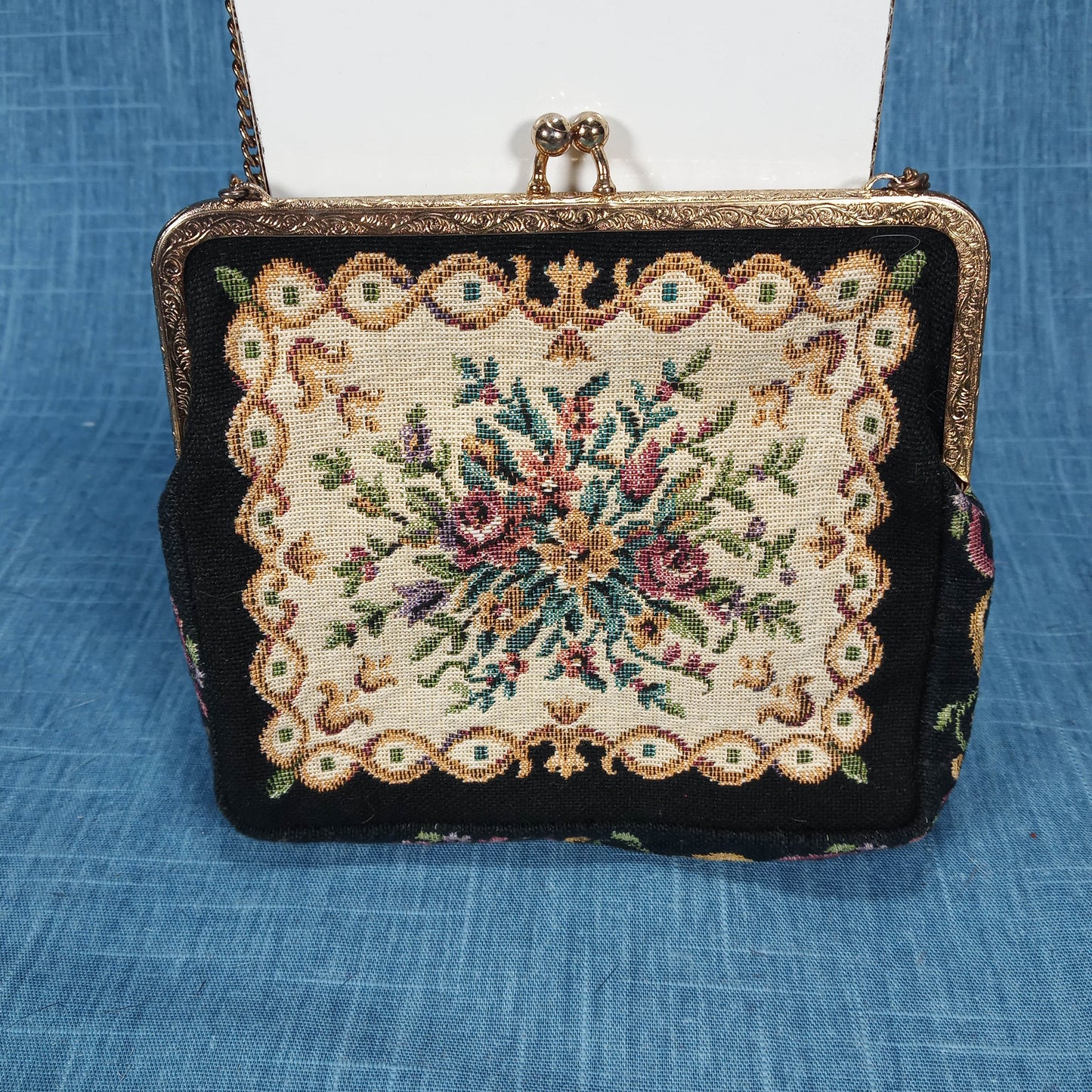 1950's Tapestry Etched Evening Bag by Joseph Magnin