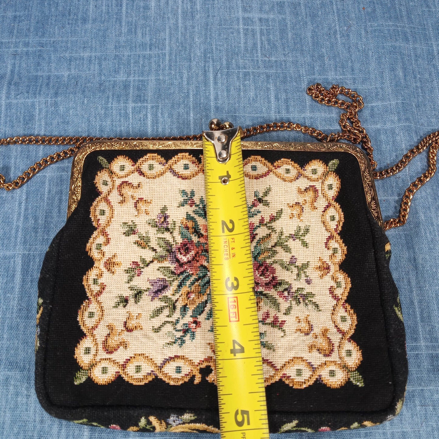 1950's Tapestry Etched Evening Bag by Joseph Magnin