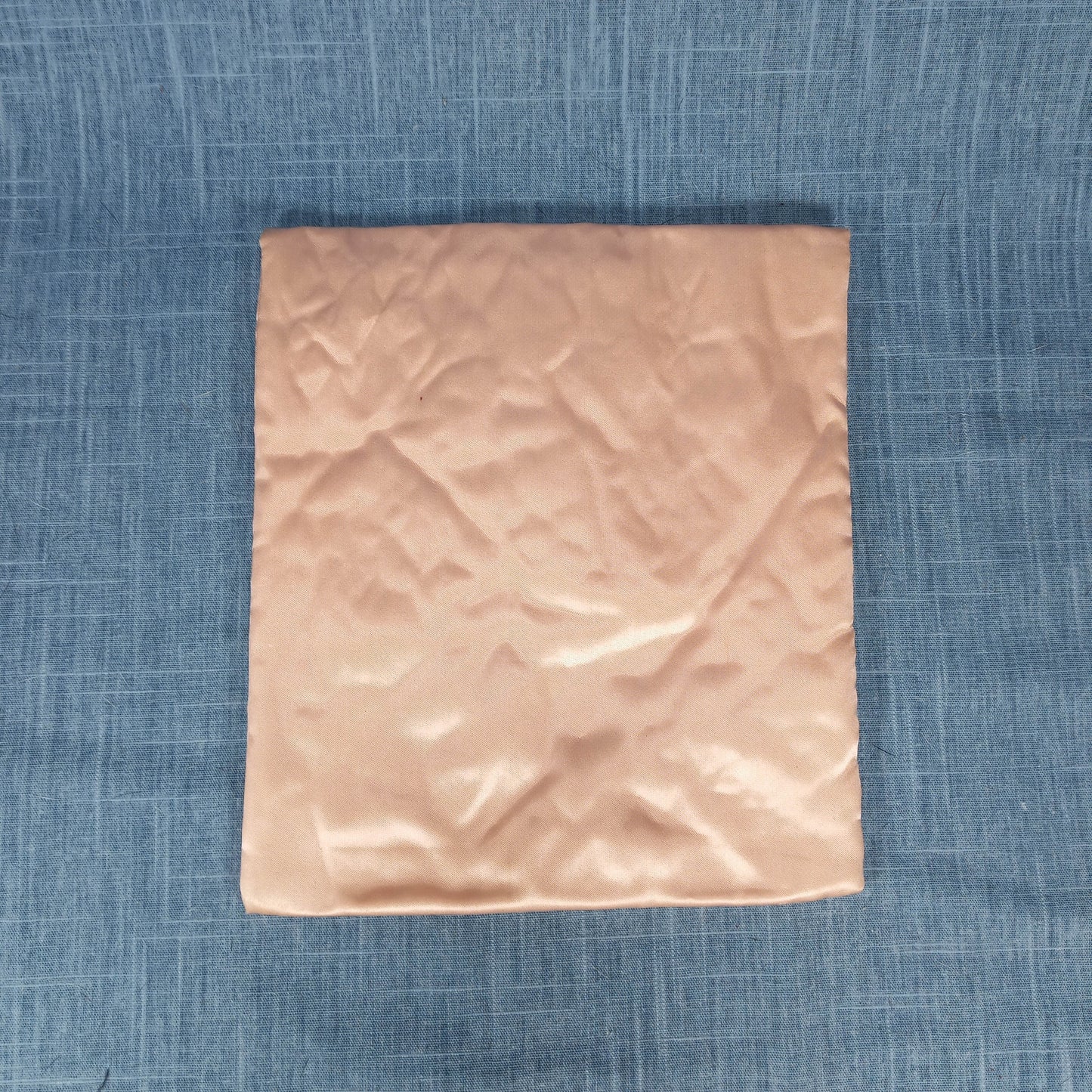 Vintage Peach Satin Quilted Jewelry/Hankie Pouch