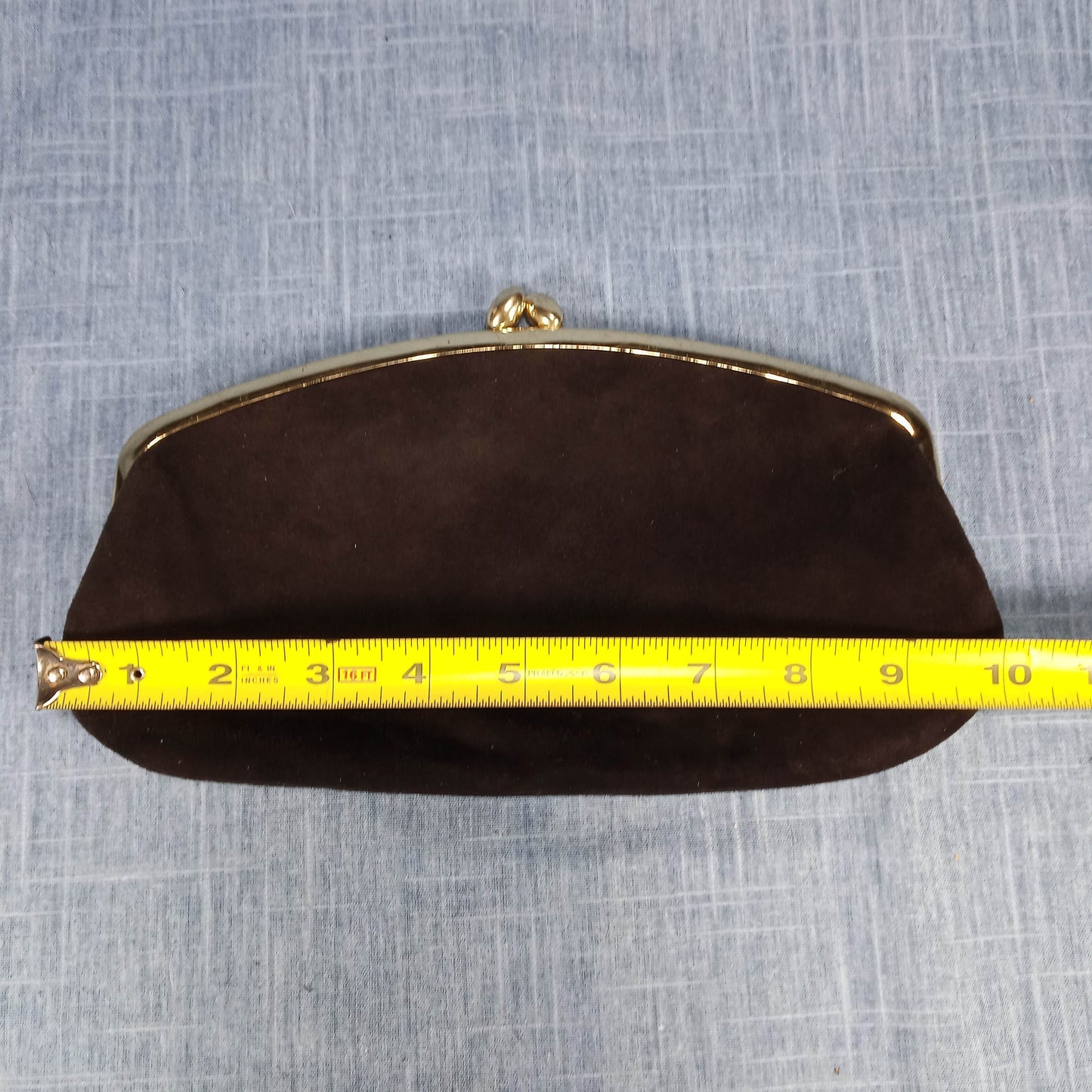 1950s Black Suede Clutch