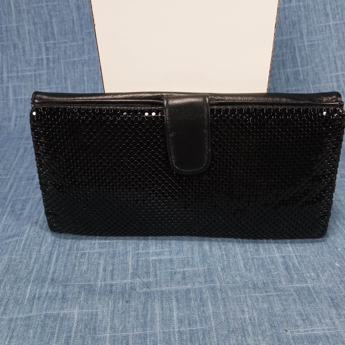 1980's Black mesh ID wallet by Whiting Davis