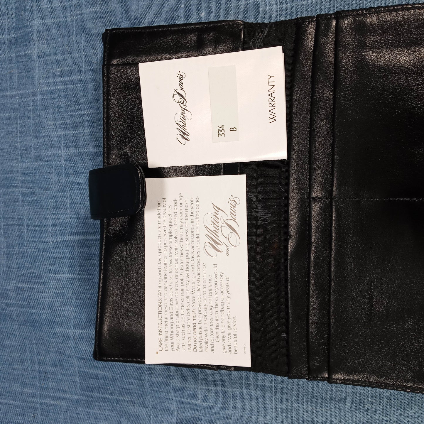 1980's Black mesh ID wallet by Whiting Davis