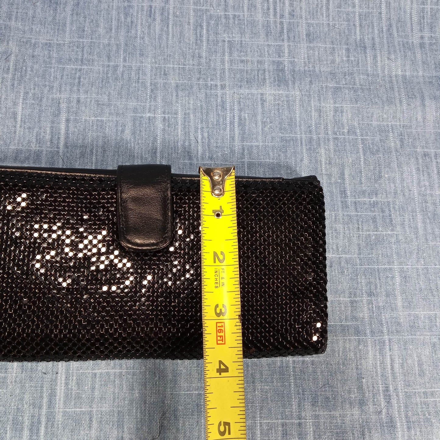 1980's Black mesh ID wallet by Whiting Davis