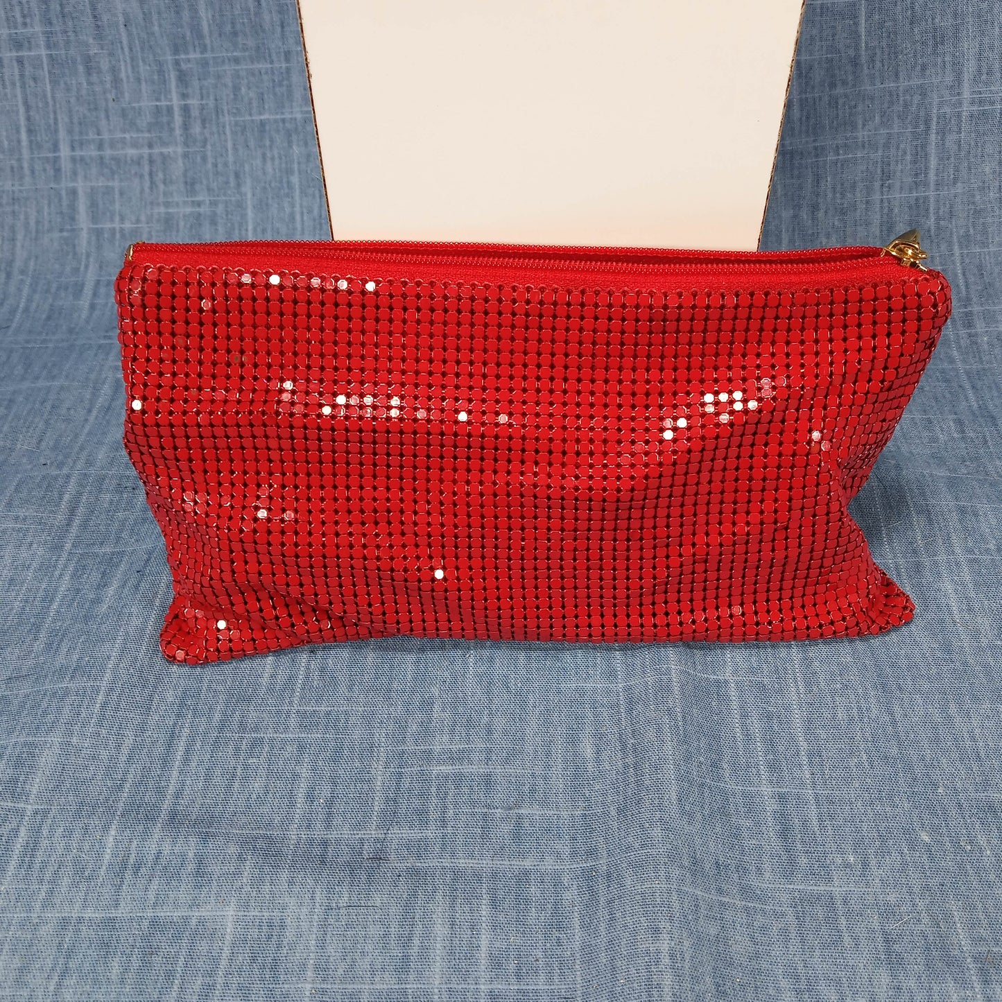 1960s Red Metal Mesh Clutch by Saks 5th Ave
