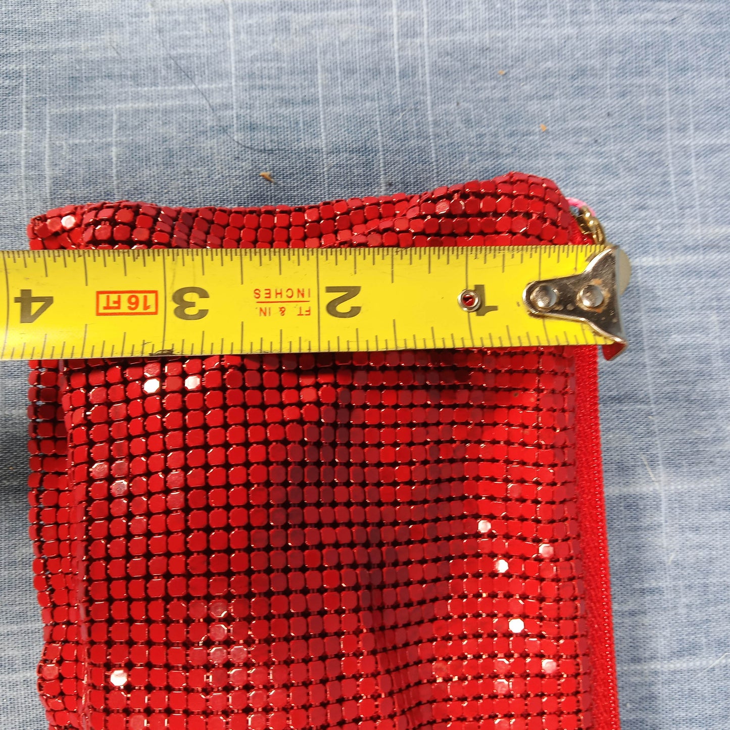 1960s Red Metal Mesh Clutch by Saks 5th Ave