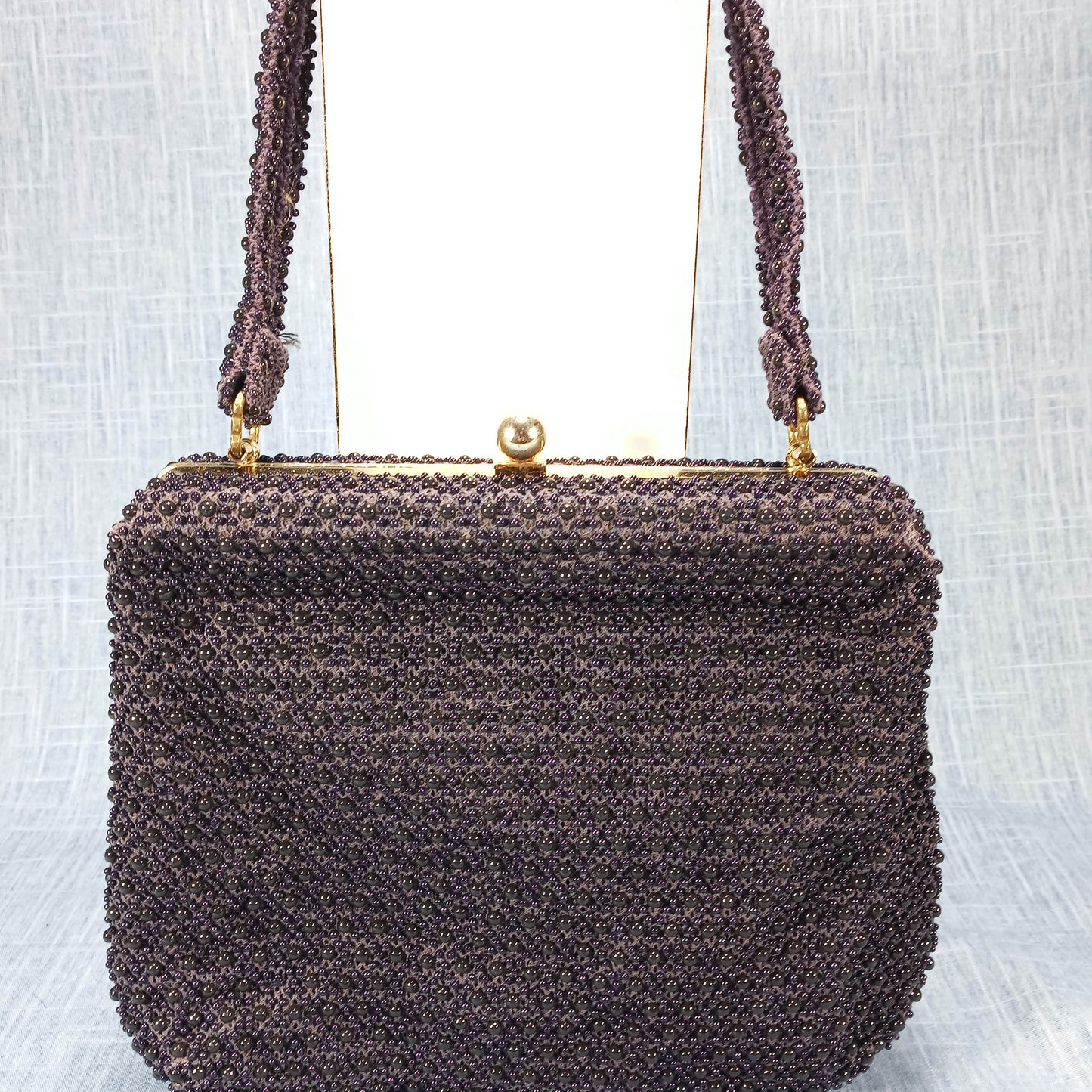 1950s Navy Blue Hob Nob Beaded Purse
