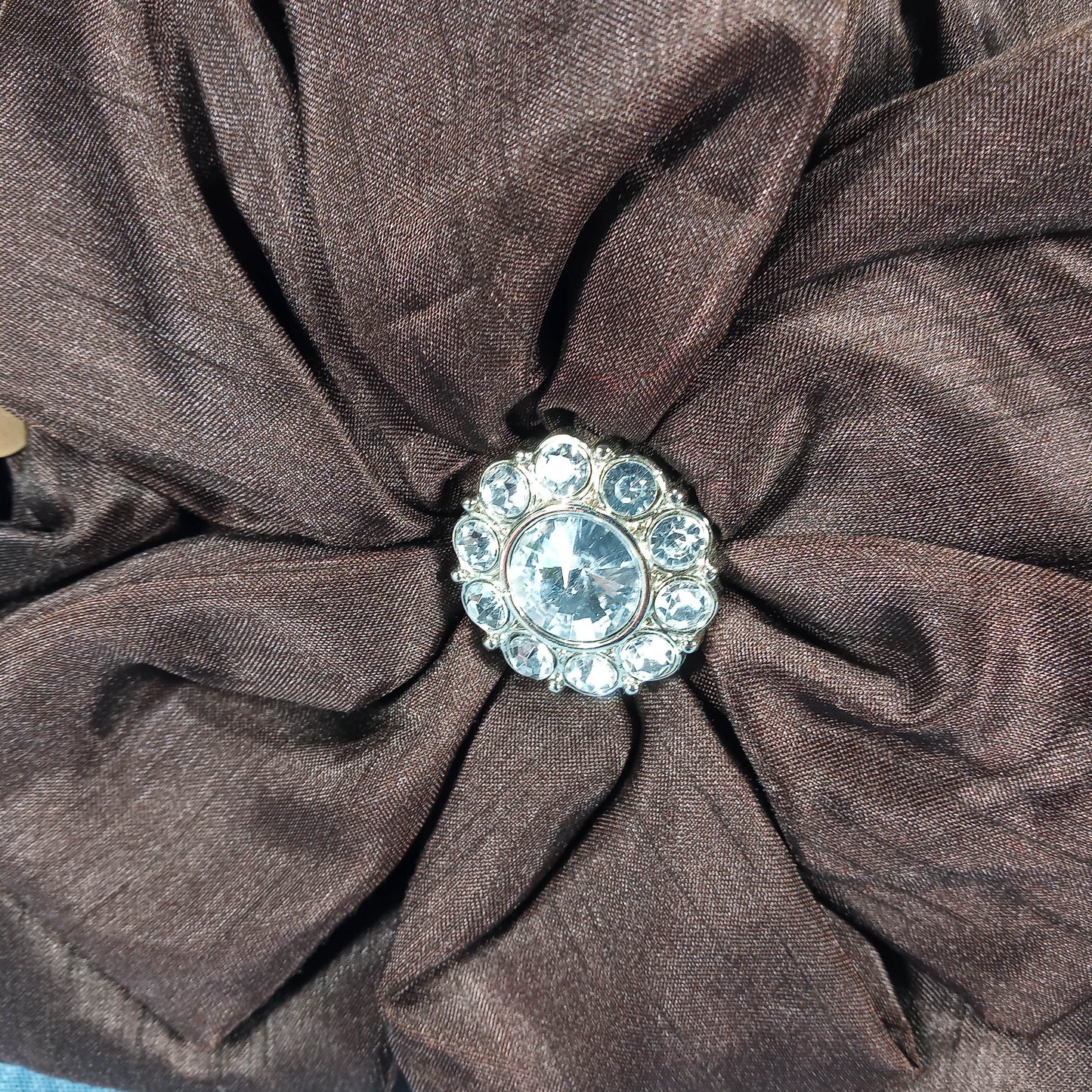 1970s Vintage Purse with Brown Fabric Bow Clutch