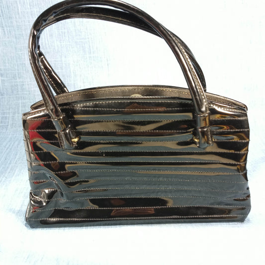 1950s Vintage Black Patent Structured Purse