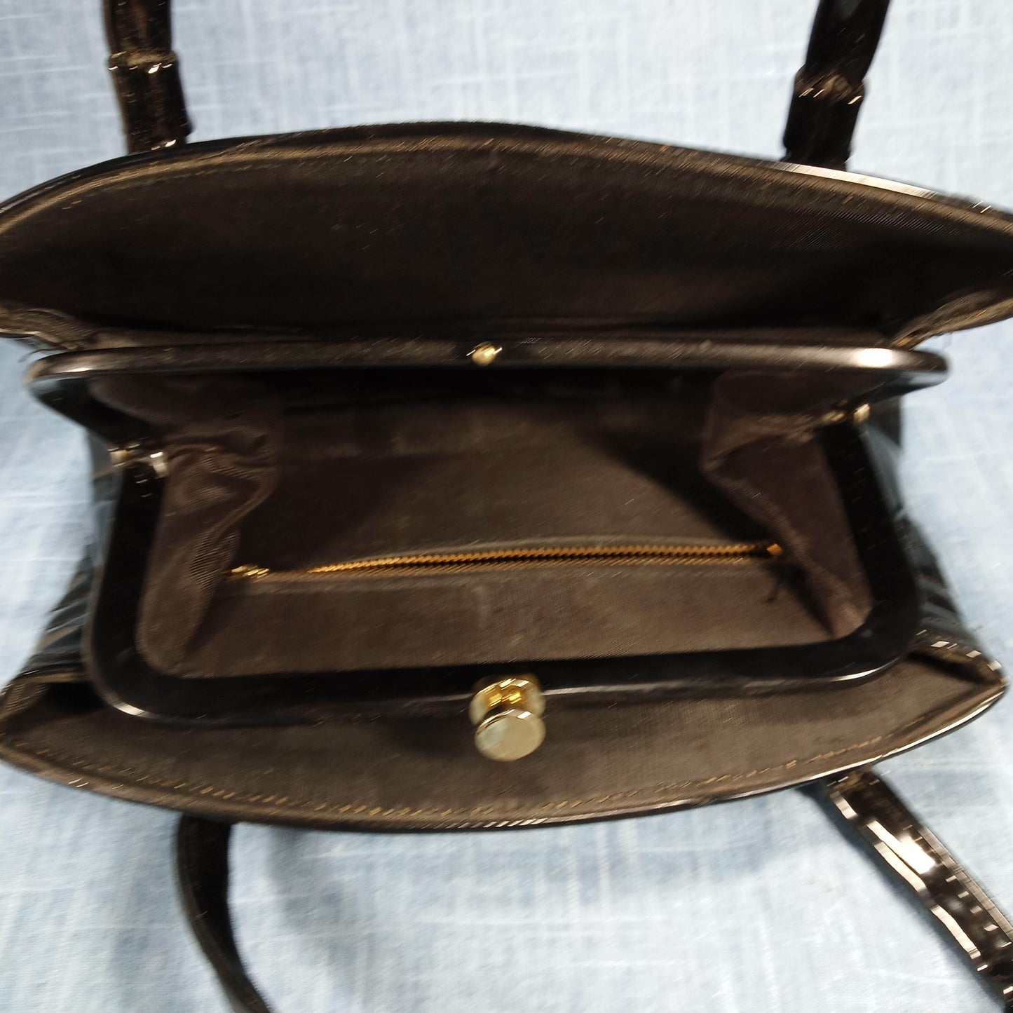 1950s Black Patent Structured Purse