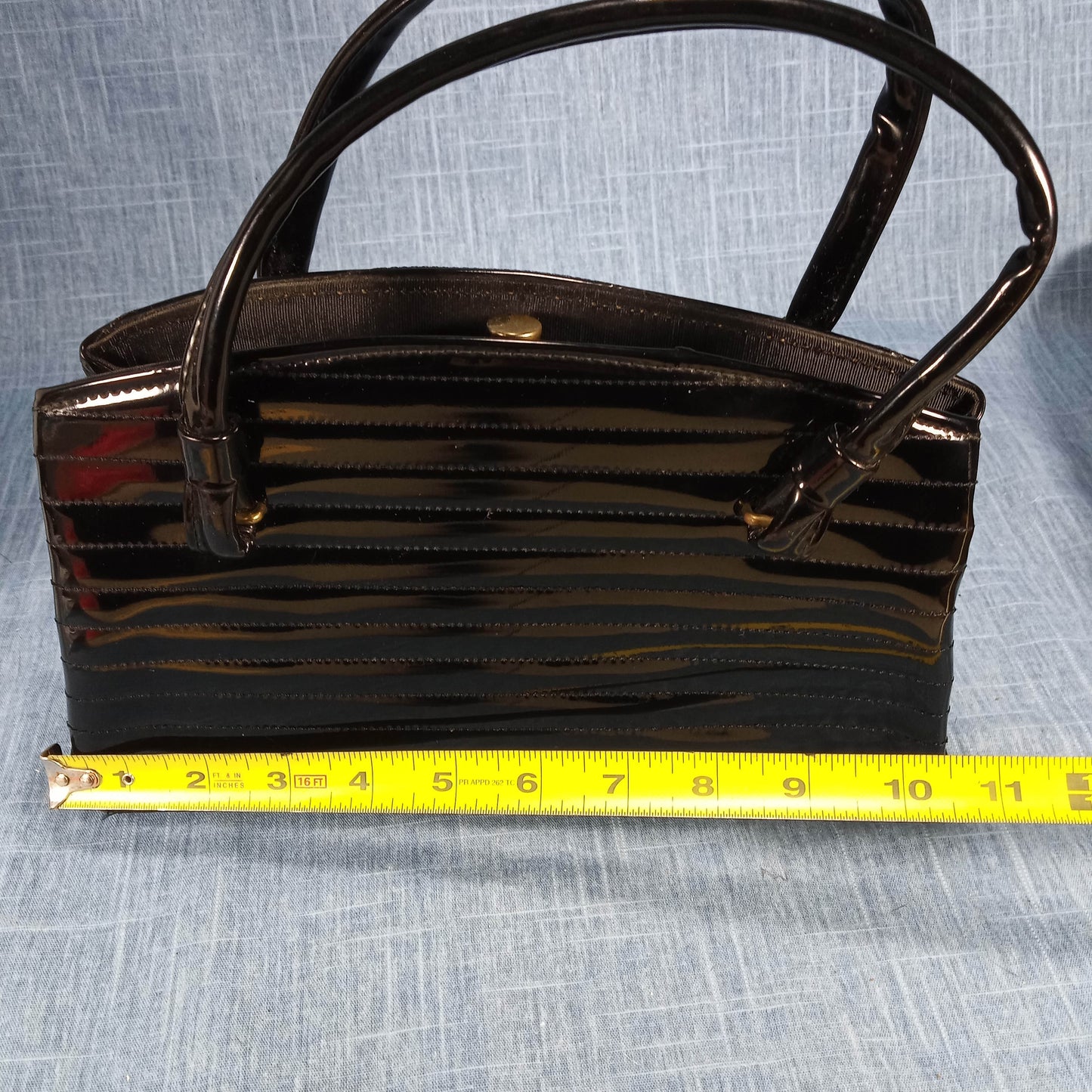 1950s Black Patent Structured Purse