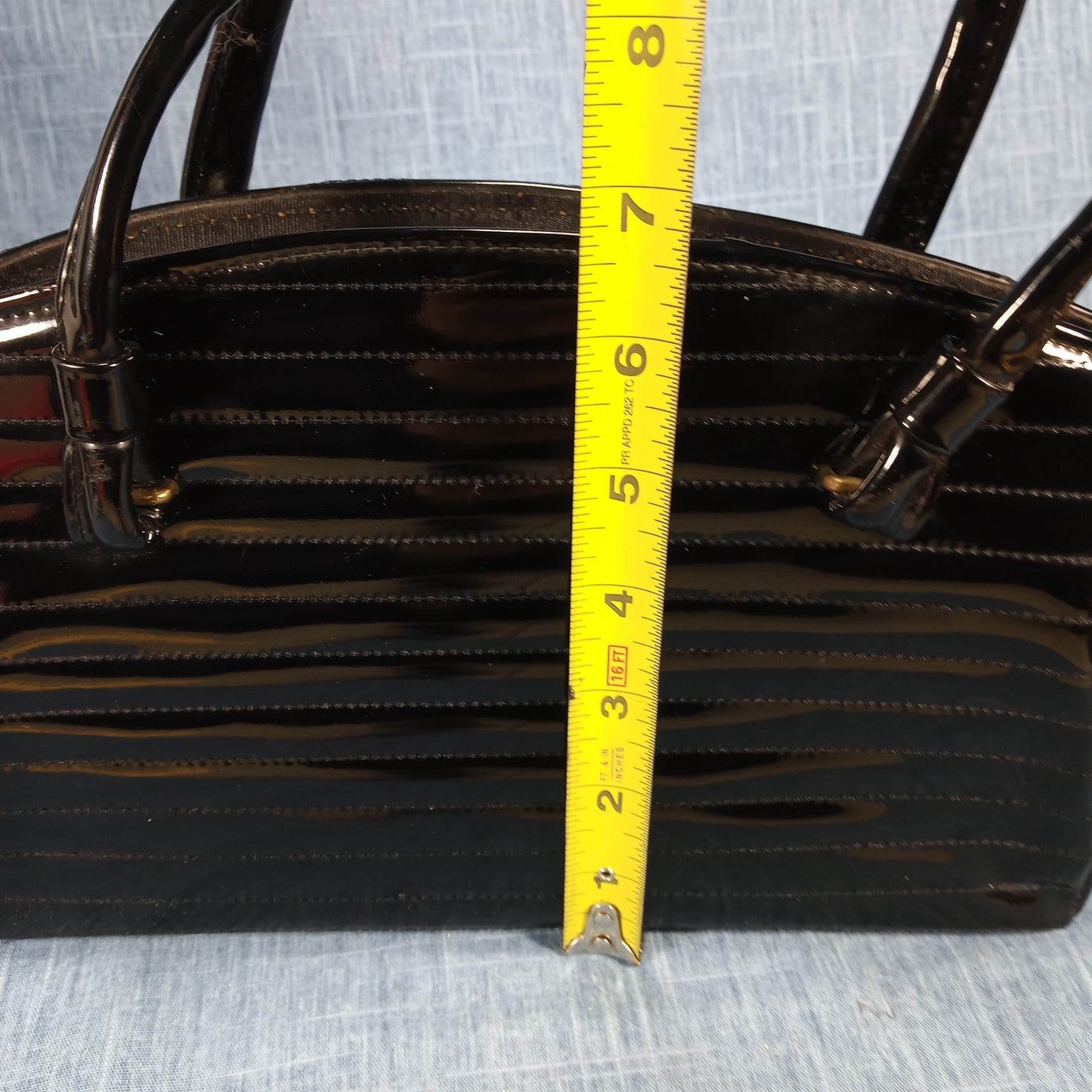 1950s Black Patent Structured Purse