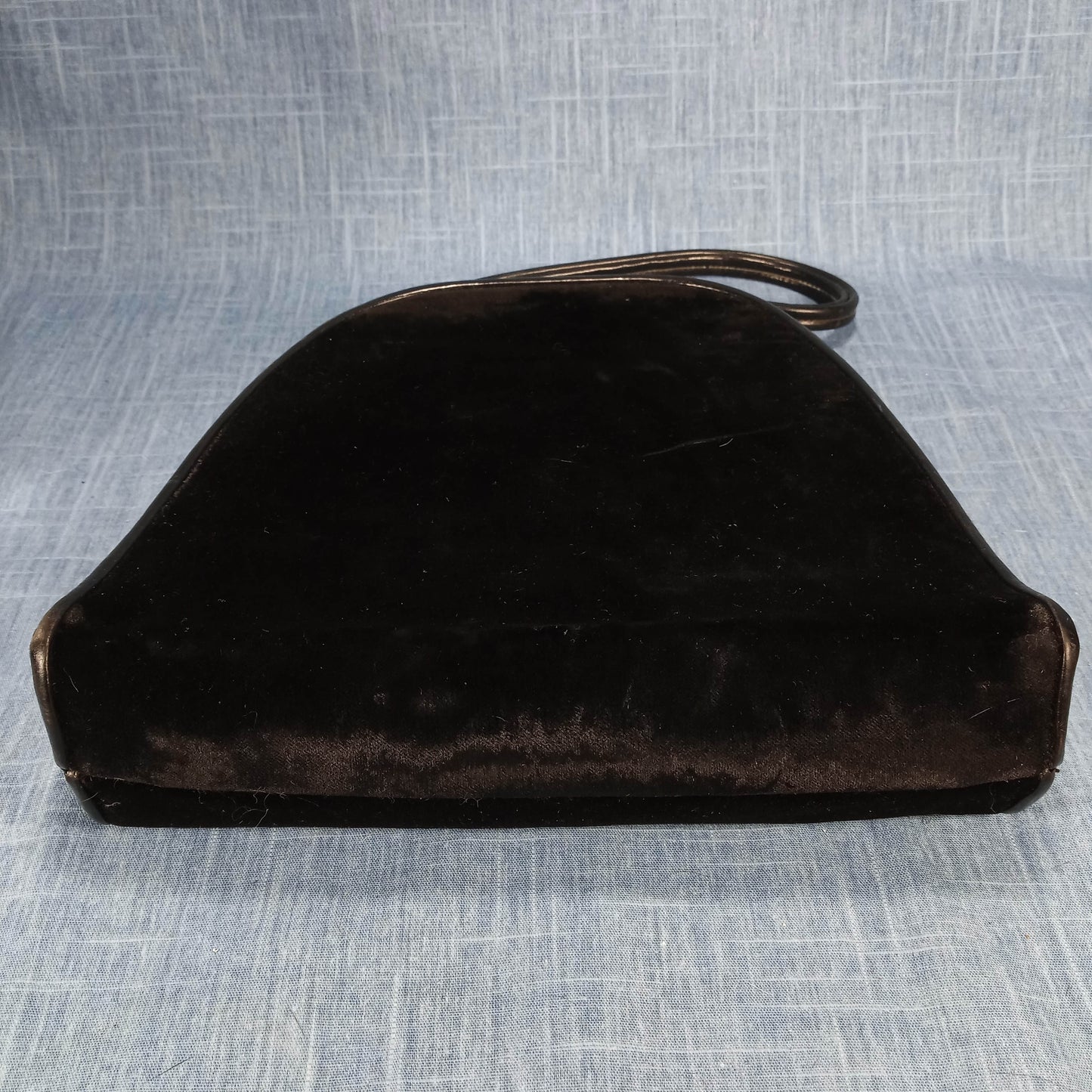 1940s Black Velvet Long Structured Purse