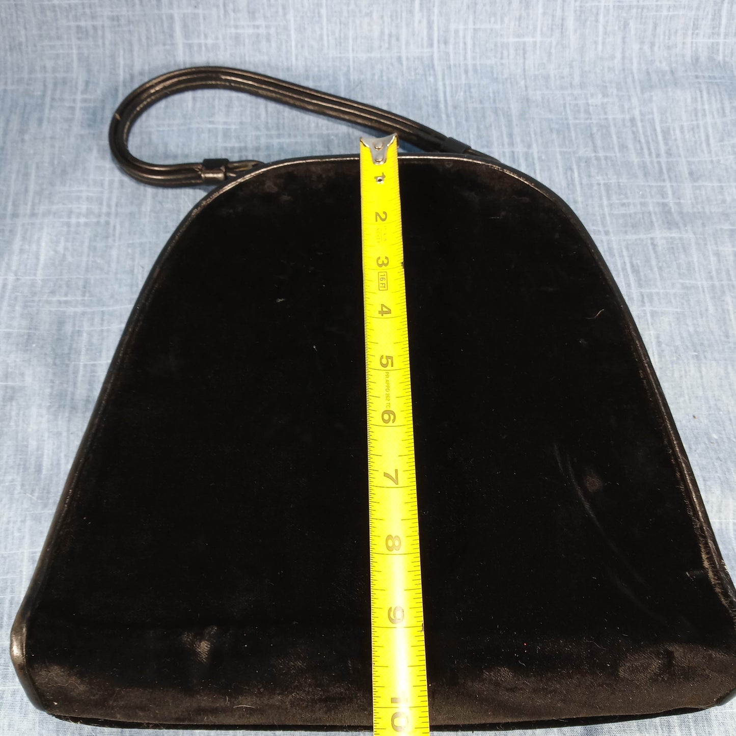 1940s Black Velvet Long Structured Purse