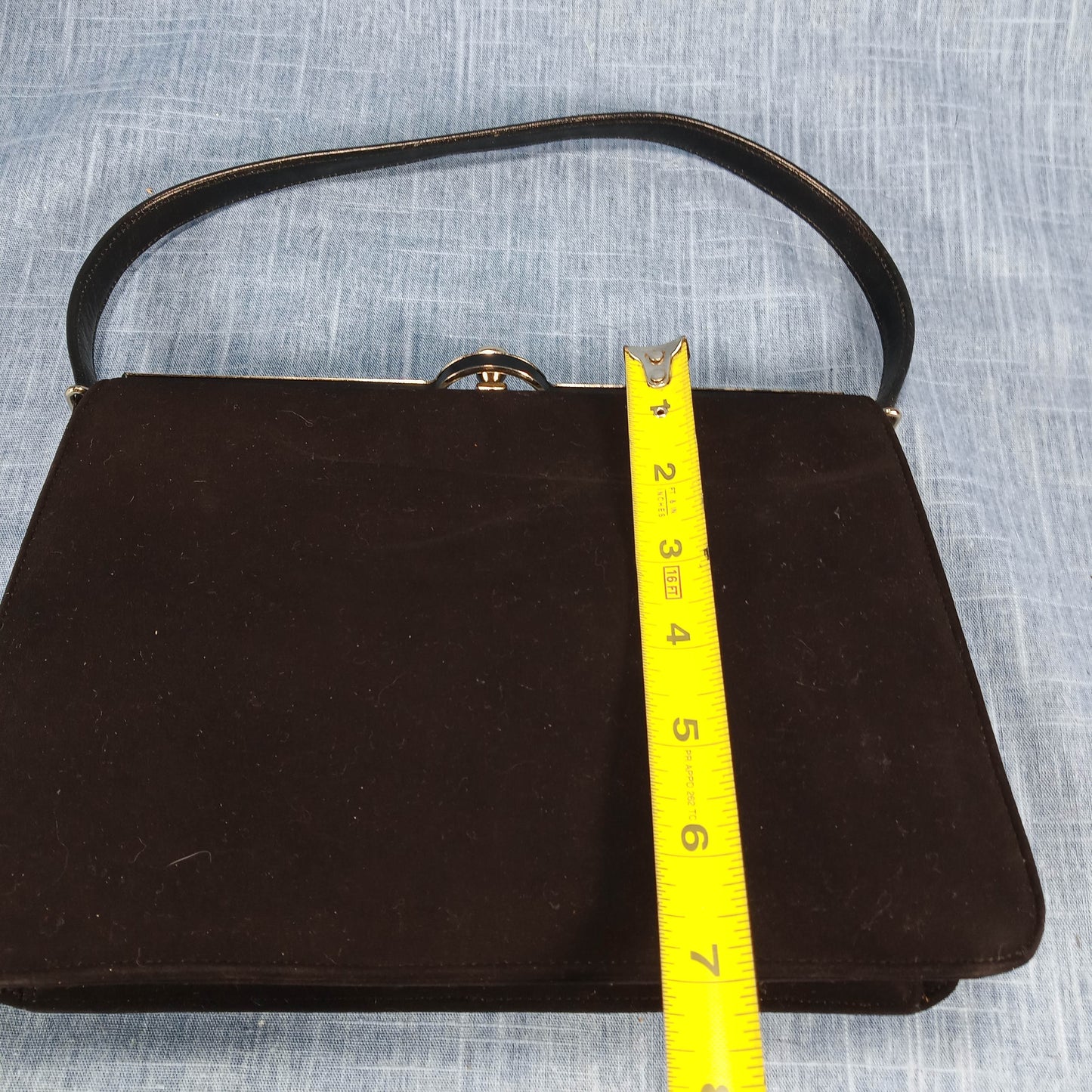 1950s Black Felt Structured Lady Purse by Douglas Rae