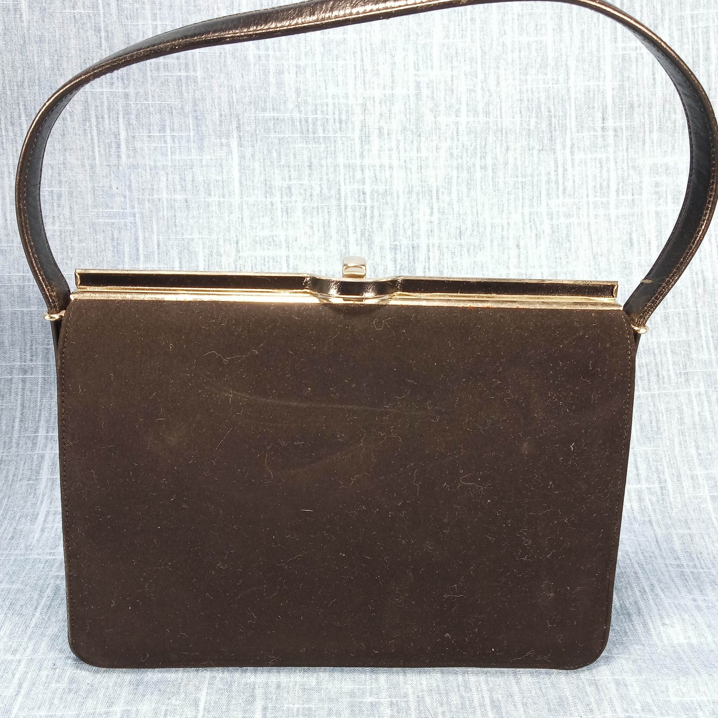 1950s Black Felt Structured Lady Purse by Douglas Rae