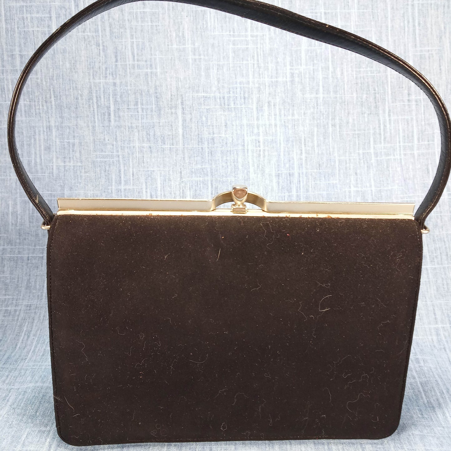 1950s Black Felt Structured Lady Purse by Douglas Rae