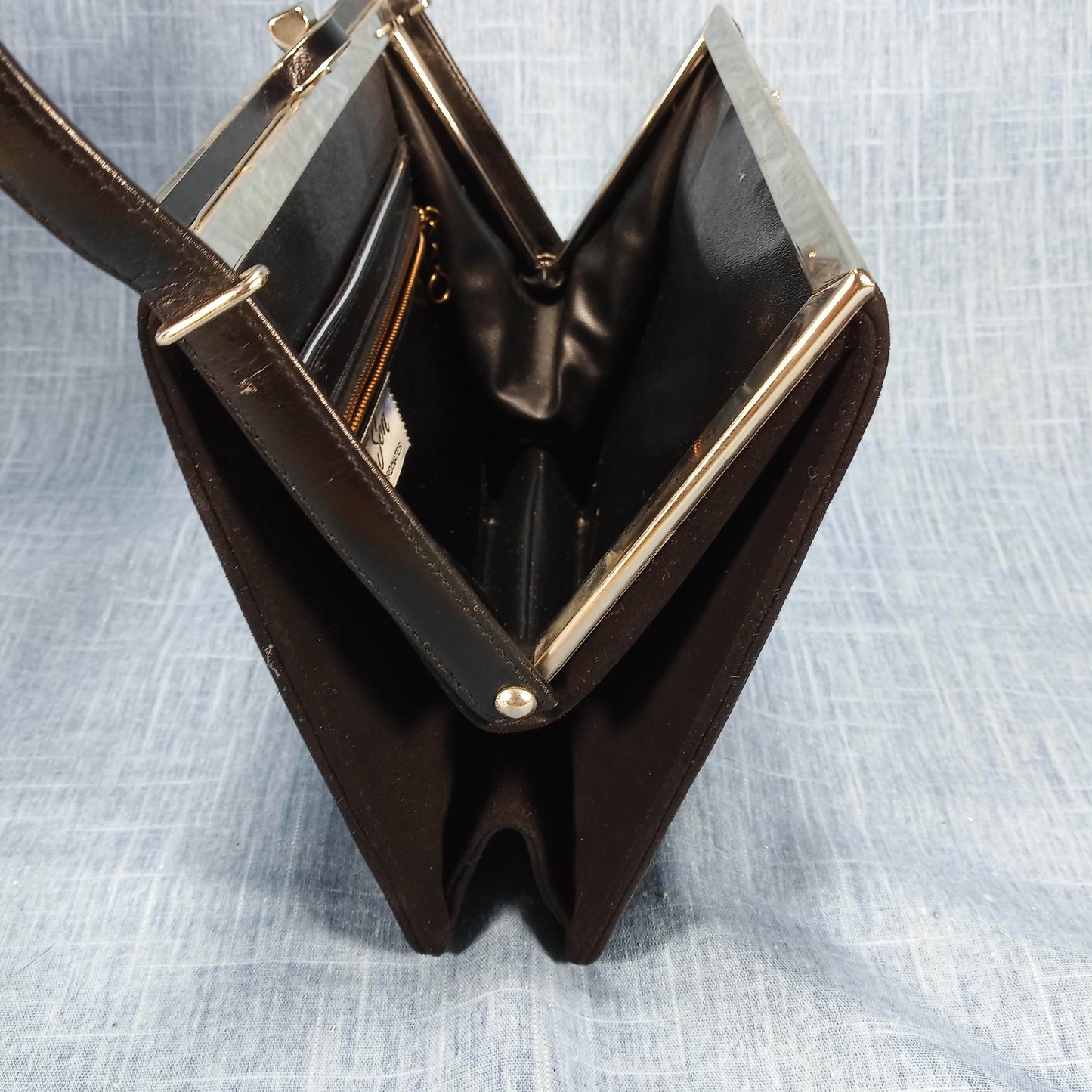 1950s Black Felt Structured Lady Purse by Douglas Rae