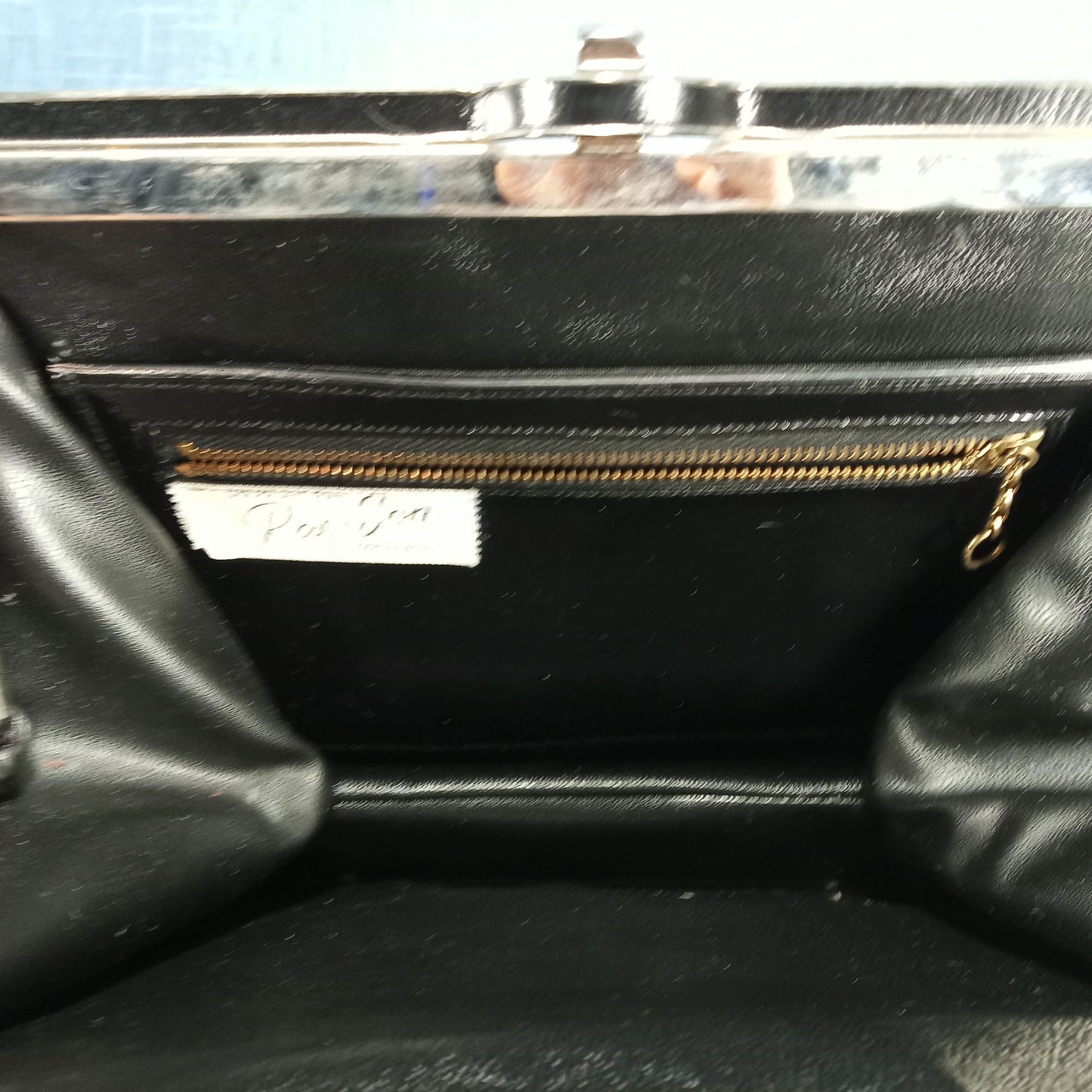 1950s Black Felt Structured Lady Purse by Douglas Rae
