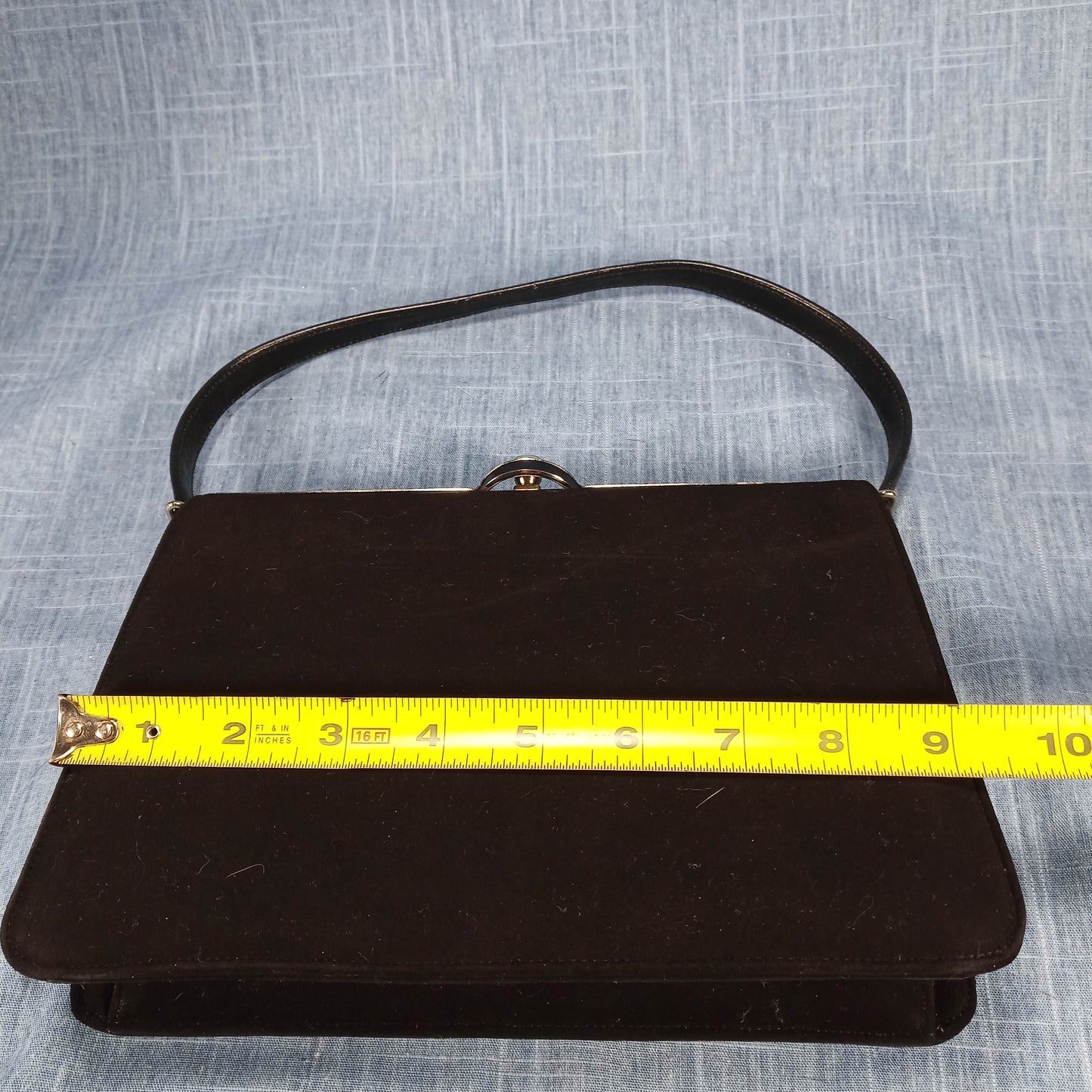 1950s Black Felt Structured Lady Purse by Douglas Rae