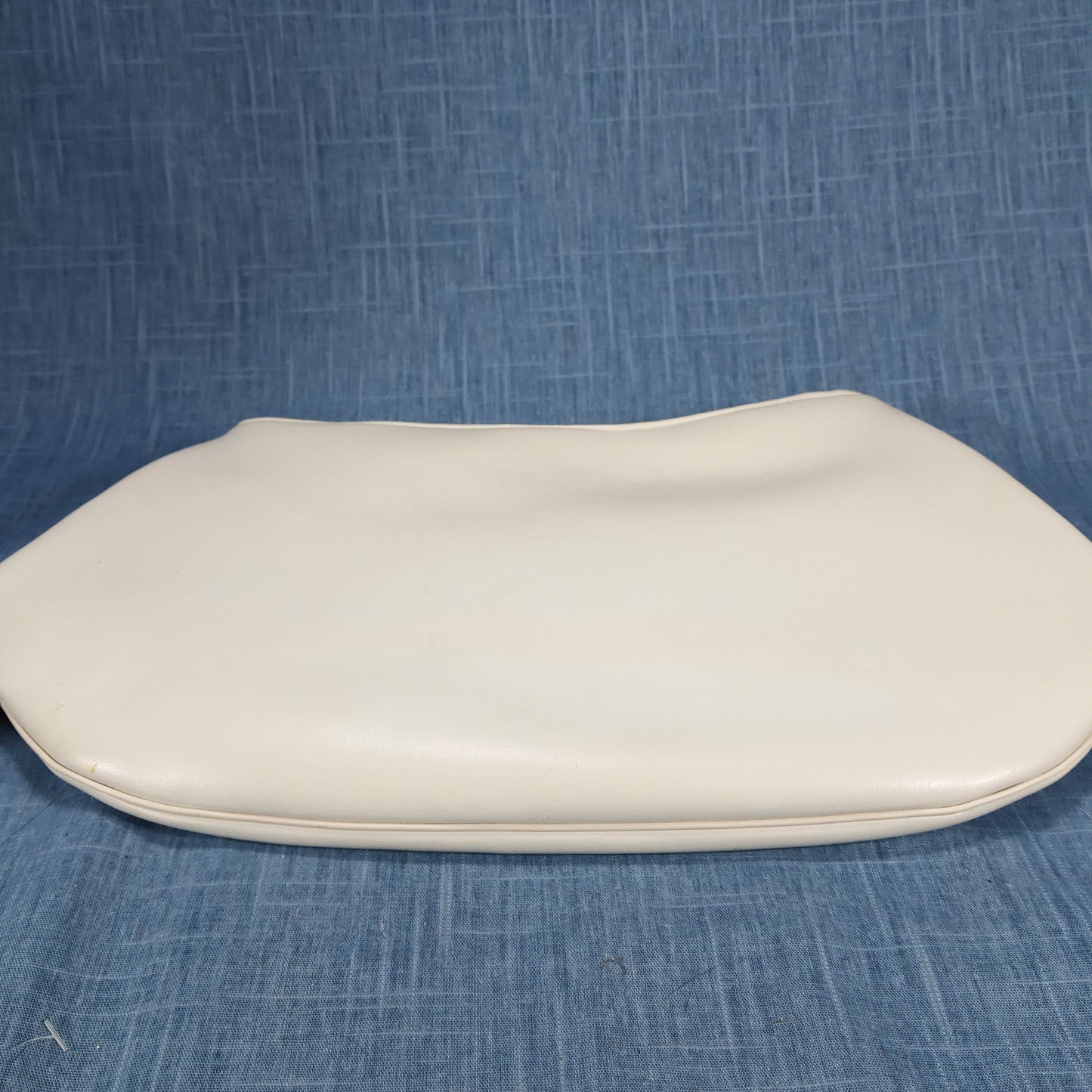 1960s White Leather Clutch Purse with Black Faux Fur by Flechbilt