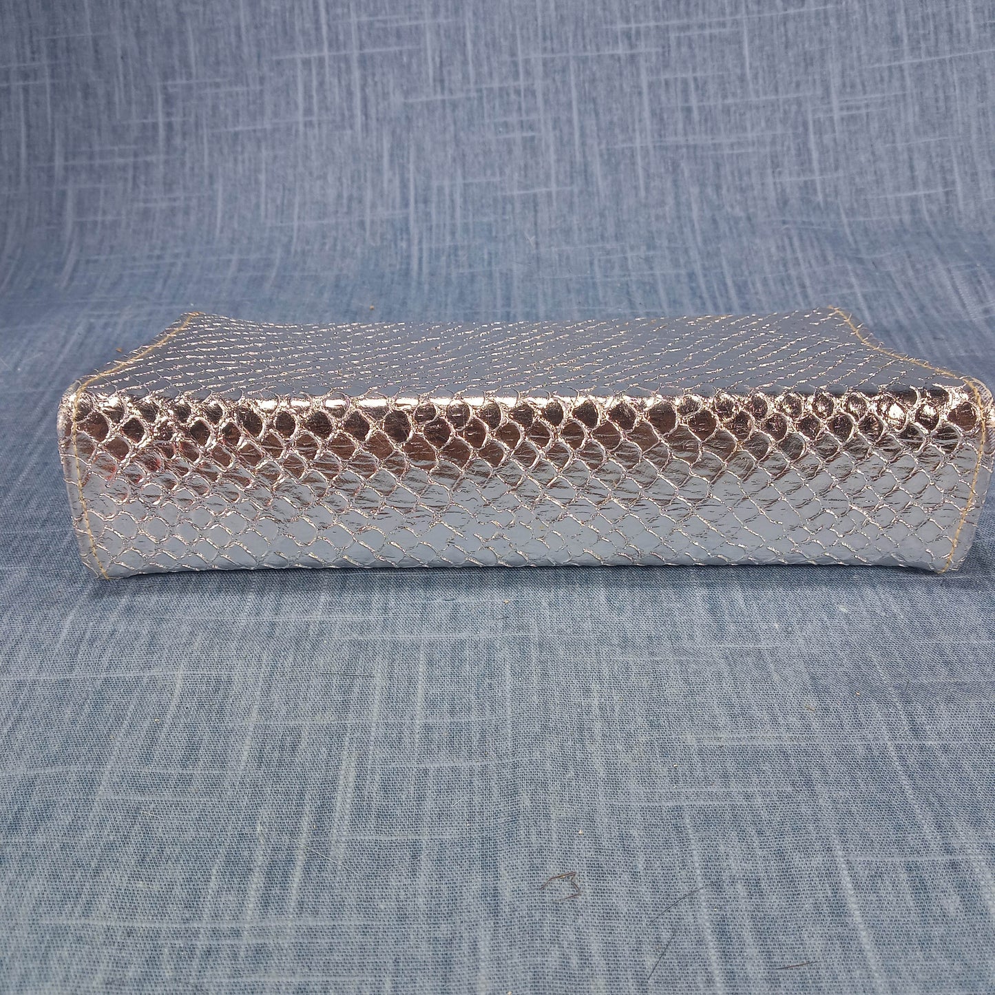 1960s Silver Clutch with a Black Lining