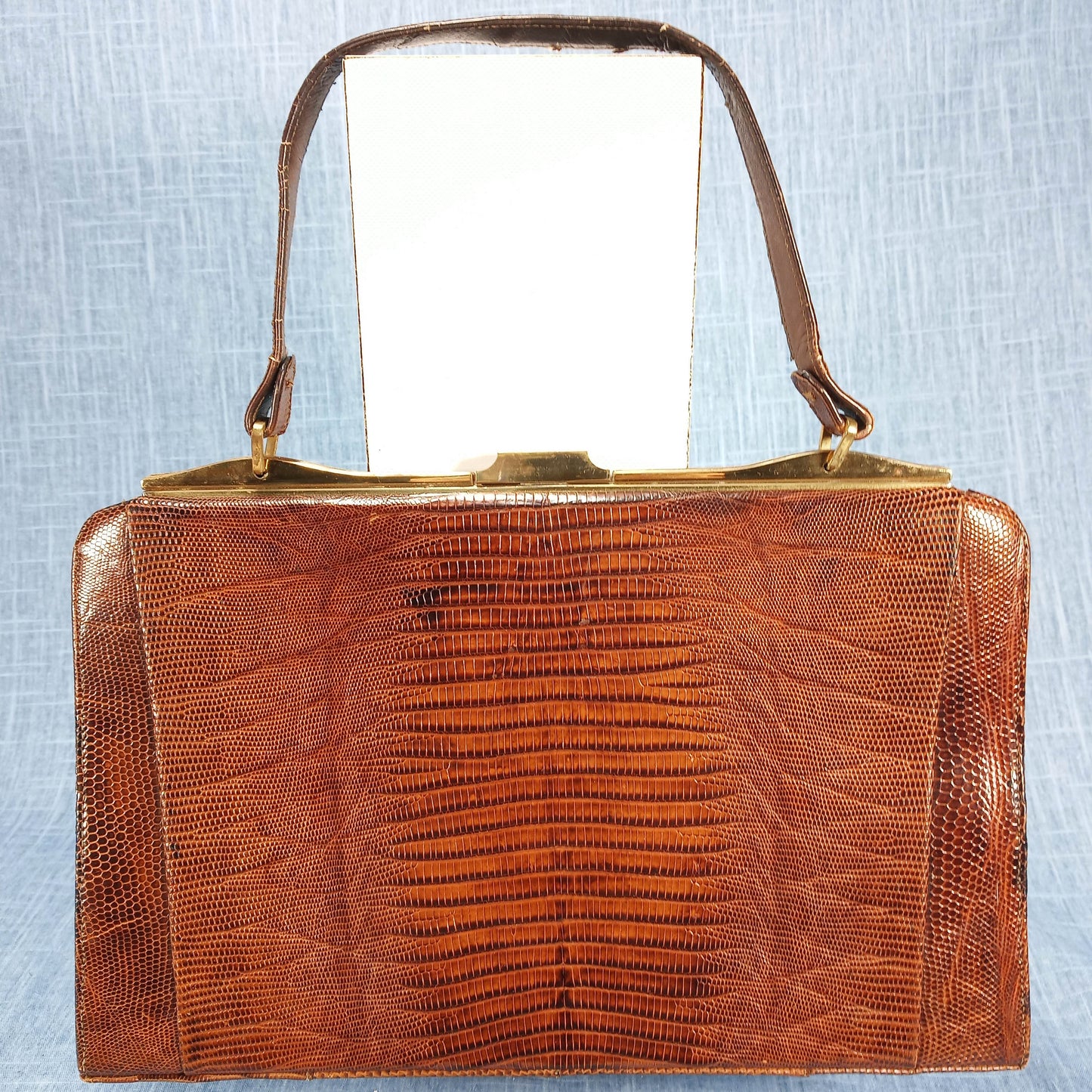 1950s Alligator Square Box Purse by Sydney of California