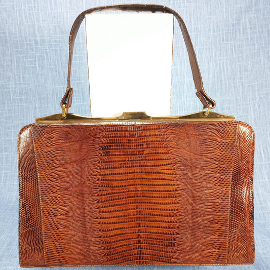 1950s Vintage Alligator Square Box Purse by Sydney of California