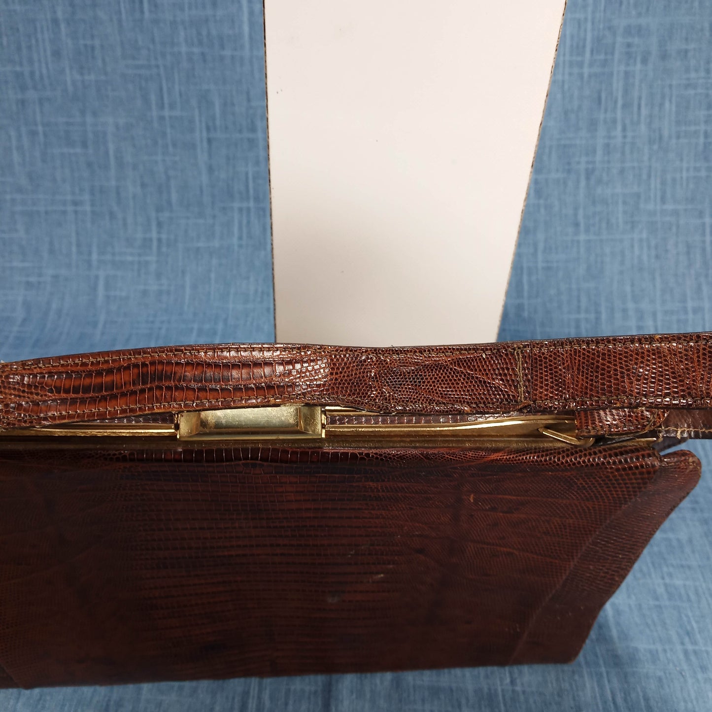 1950s Alligator Square Box Purse by Sydney of California