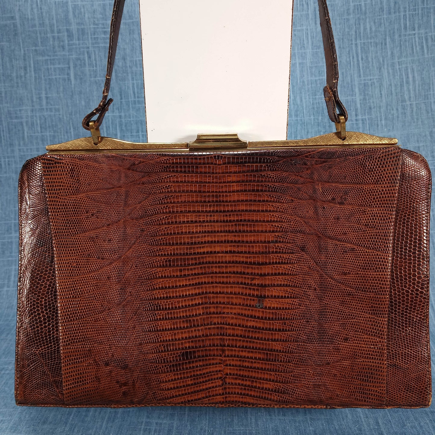 1950s Alligator Square Box Purse by Sydney of California