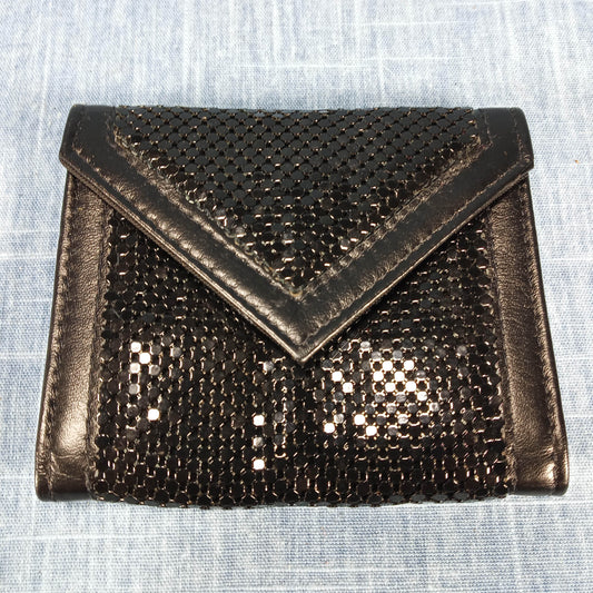 1950's Vintage Black Mesh ID Wallet by Whiting and Davis