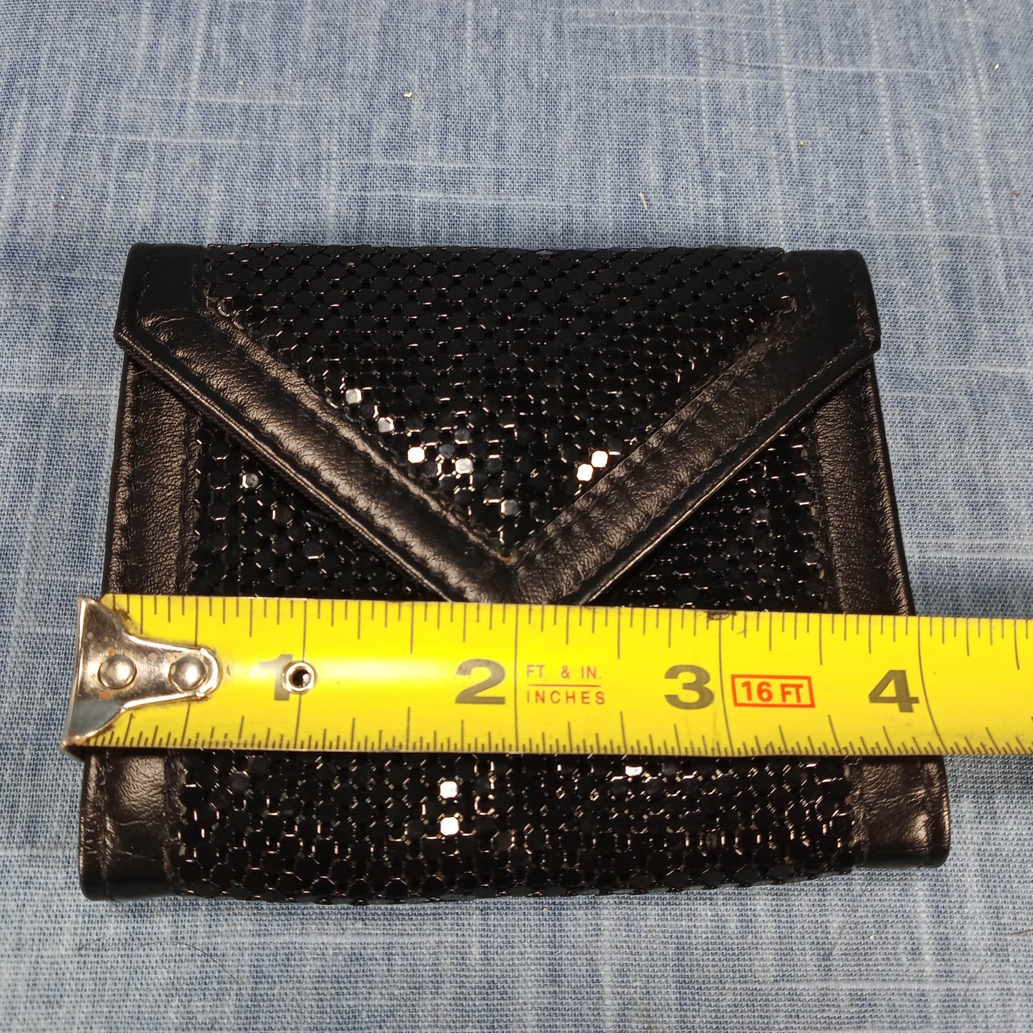 1950's Black Mesh Wallet by Whiting and Davis