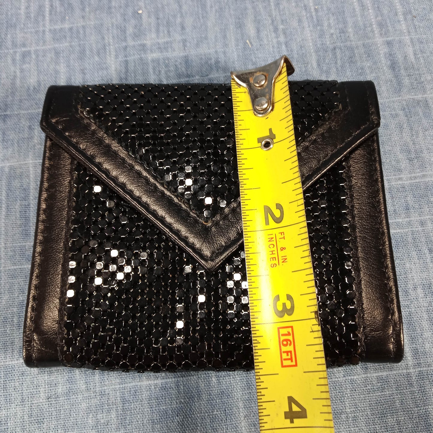 1950's Black Mesh Wallet by Whiting and Davis