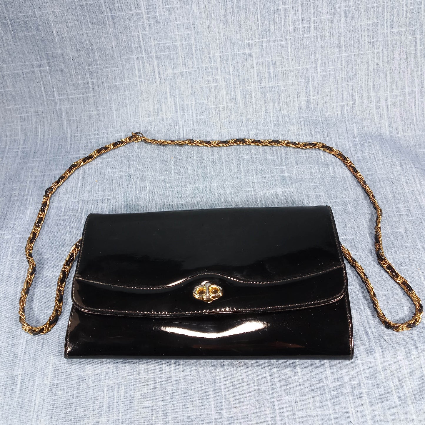 1960s Patent Black Clutch by Ande'