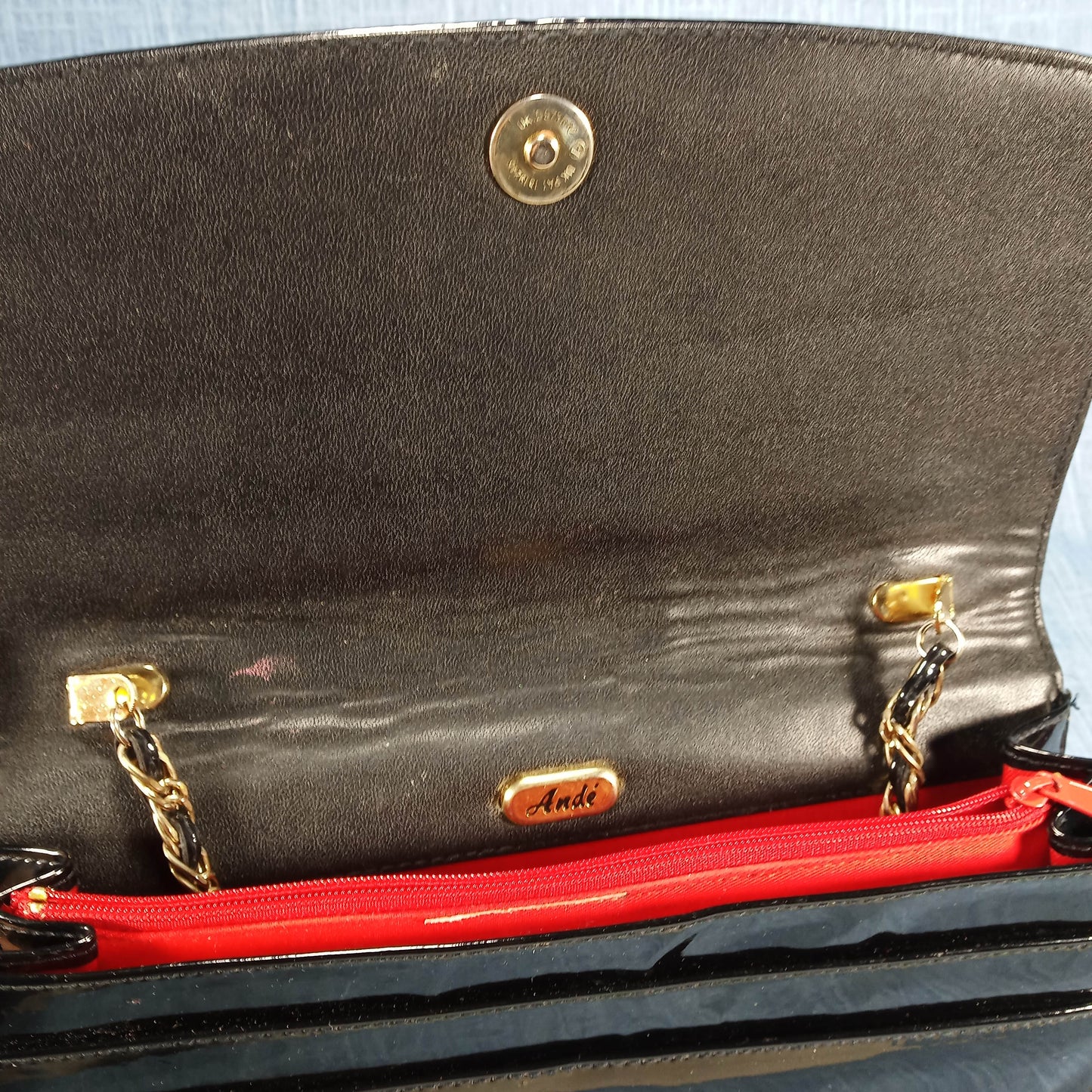 1960s Patent Black Clutch by Ande'