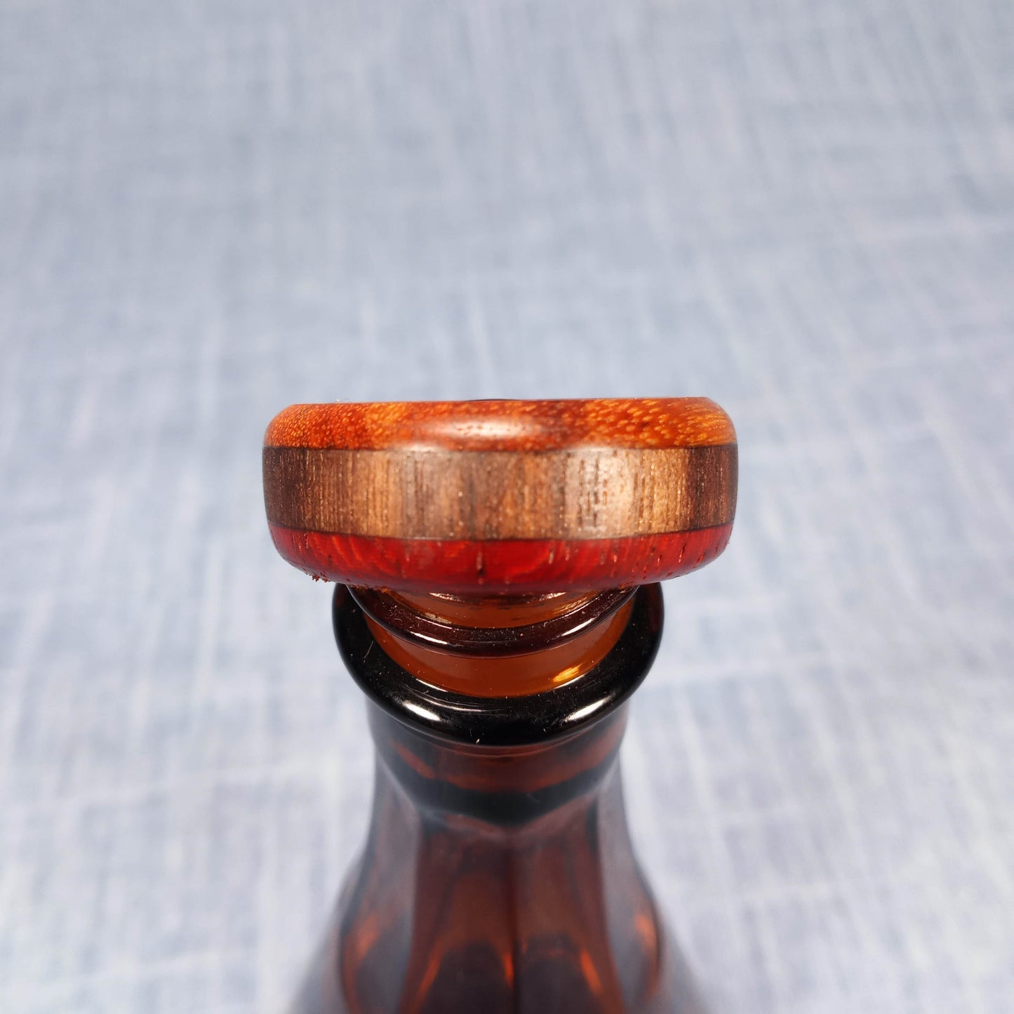 Mahogany and Padauk Domed Hardwood Ring - Size 13 (US)
