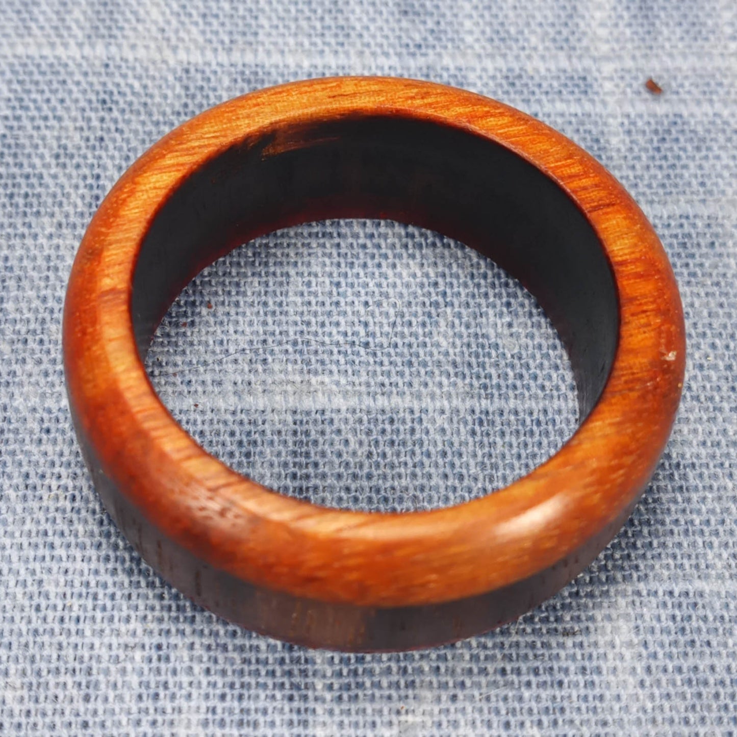 Mahogany and Padauk Domed Hardwood Ring - Size 13 (US)