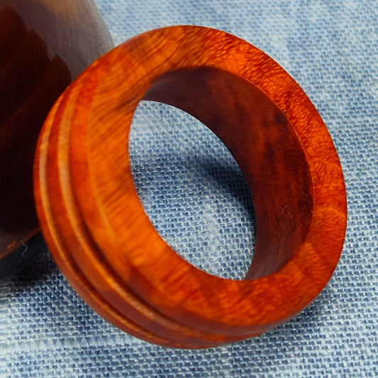 Two Channel Hardwood Ring Made from Briarwood - Size 9.5 (US)