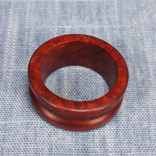 Single Channel Hardwood Ring Made from Briarwood - Size 9 (US)