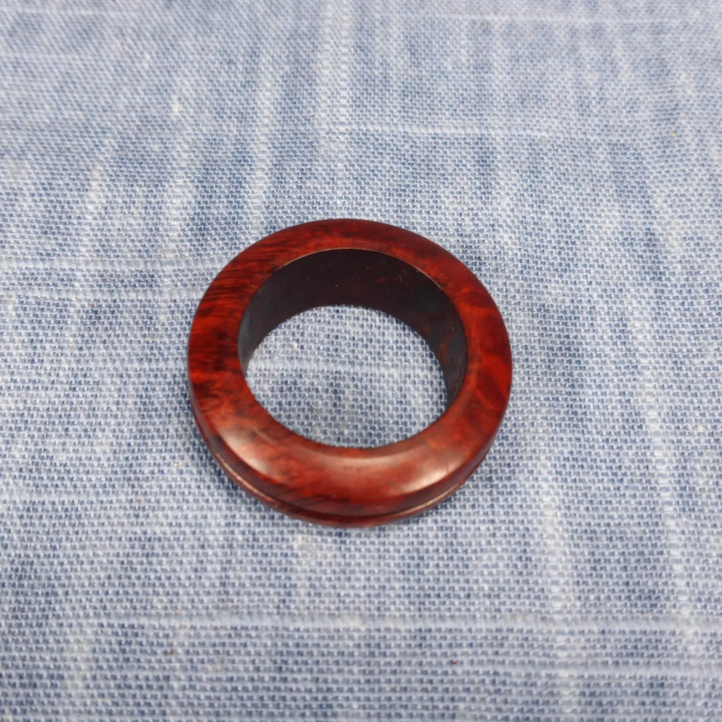 Single Channel Hardwood Ring Made from Briarwood - Size 6.5 (US)