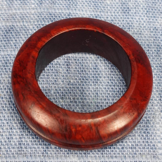 Single Channel Hardwood Ring Made from Briarwood - Size 6.5 (US)