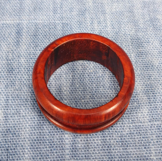 Single Channel Hardwood Ring Made from Briarwood - Size 9.0 (US)