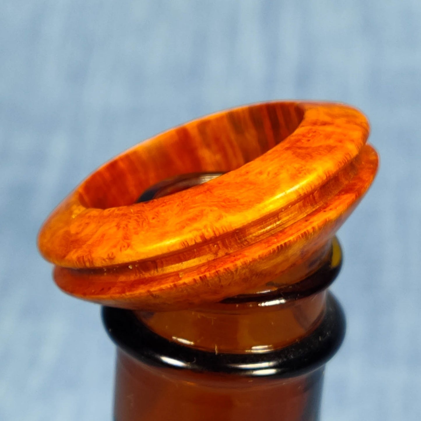 Single Channel Hardwood Ring Made from Briarwood - Size 9 (US)