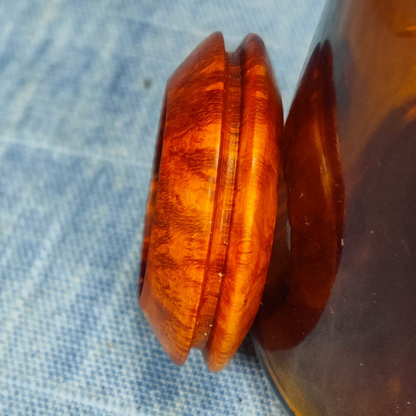 Single Channel Hardwood Ring Made from Briarwood - Size 9 (US)