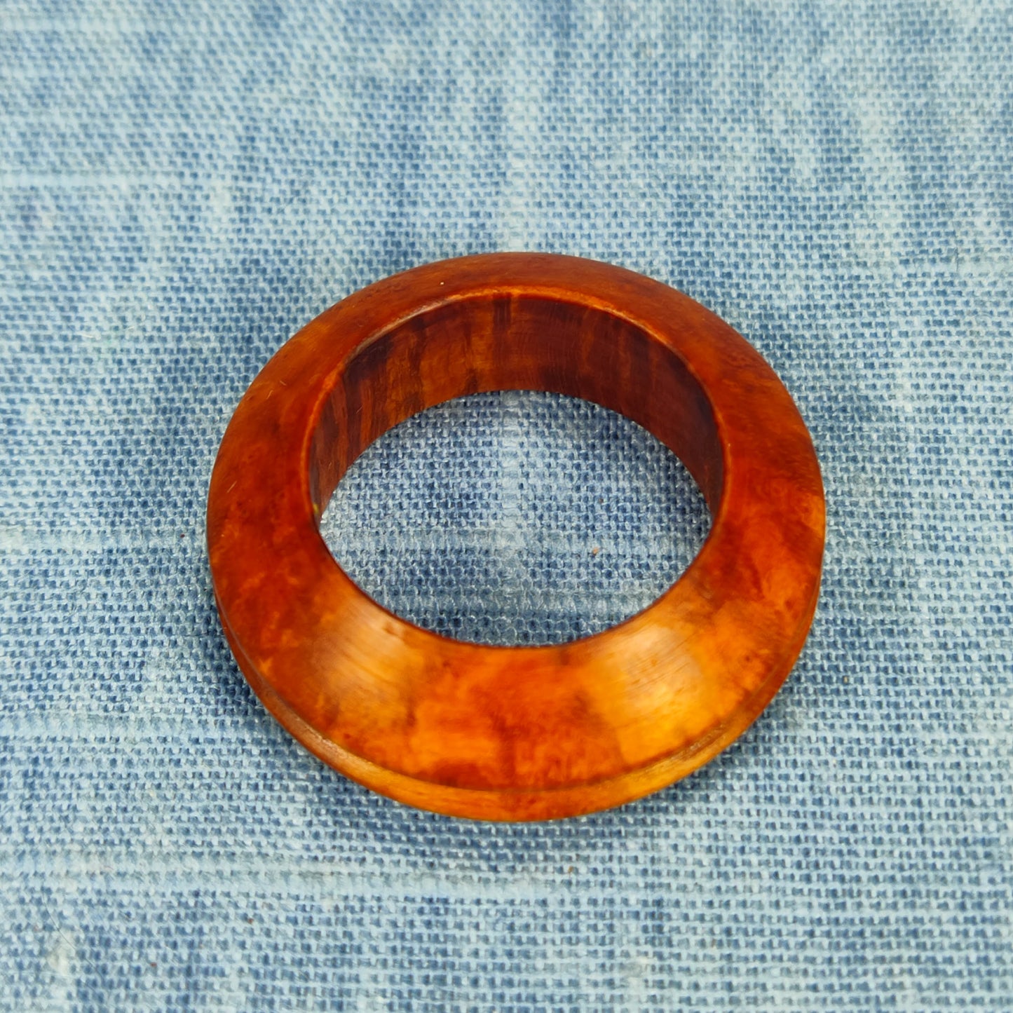 Single Channel Hardwood Ring Made from Briarwood - Size 9 (US)