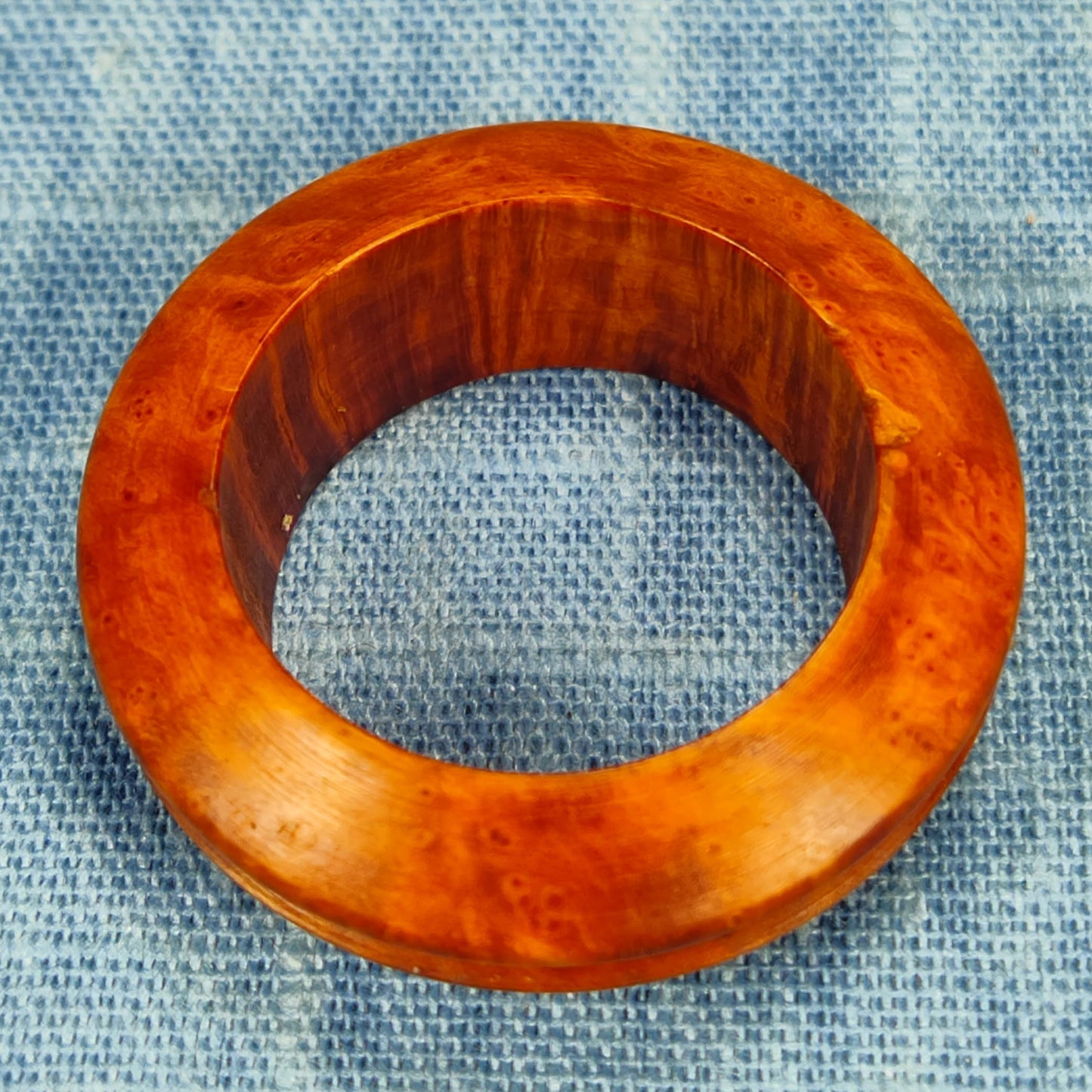 Single Channel Hardwood Ring Made from Briarwood - Size 9 (US)
