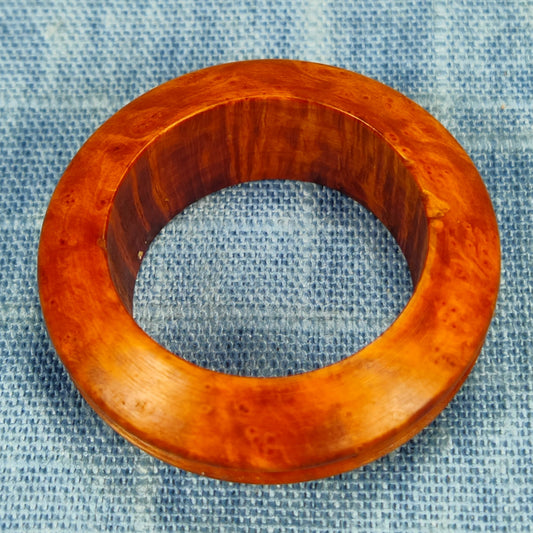 Single Channel Hardwood Ring Made from Briarwood - Size 9 (US)