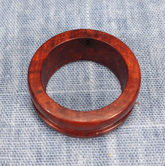 Hardwood Ring, Single Channel, Made from Briarwood - Size 9.5 (US)